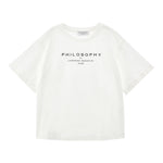Philosophy T-Shirt Girocollo Tinta Unita con Stampa per Bambina I1E605XXX BIANCO PHILOSOPHY 