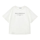 Philosophy T-Shirt Girocollo Tinta Unita con Stampa per Bambina I1E605XXX BIANCO PHILOSOPHY 