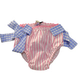 Saint Barth Costume Modello Slip Tinta Unita con Fantasia A Righe per Neonata RAINBOW BIANCO SAINT BARTH 