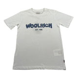 Woolrich T-Shirt Girocollo tinta unita con Logo Bianco per Bambino CFWKTE0044MRUT1486 BIANCO WOOLRICH 