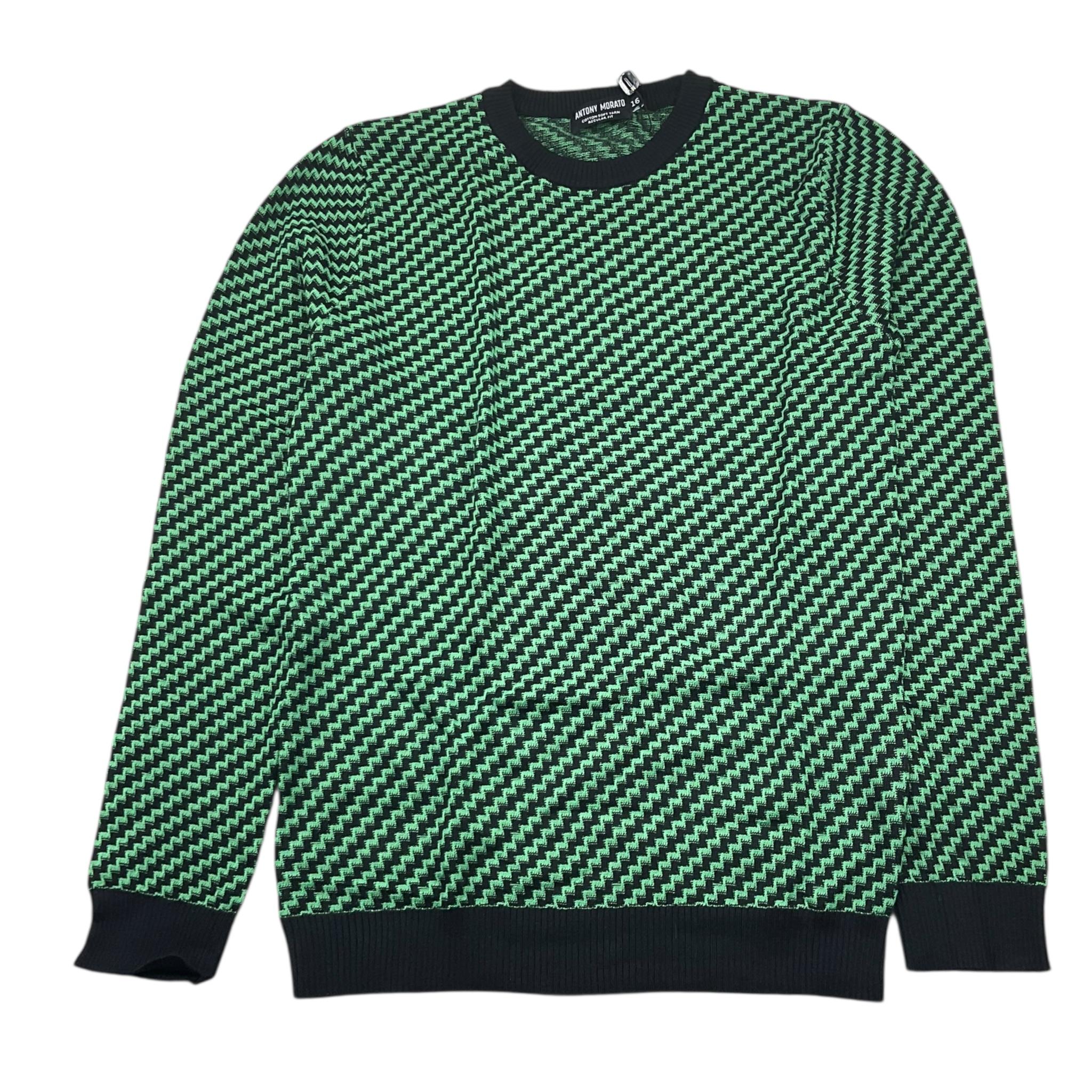 ANTONY MORATO maglia girocollo bicolore con fantasia  Nero/verde per Bambino MKSW01280 NERO/VERDE ANTONY MORATO 