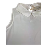 Simonetta Camicia Giromanica Tinta Unita Bianco Per Bambina