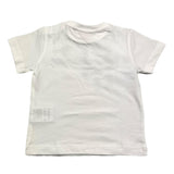 Cesare Paciotti Rundhals-T-Shirt einfarbig mit Kontrastdruck weiß für Neugeborene