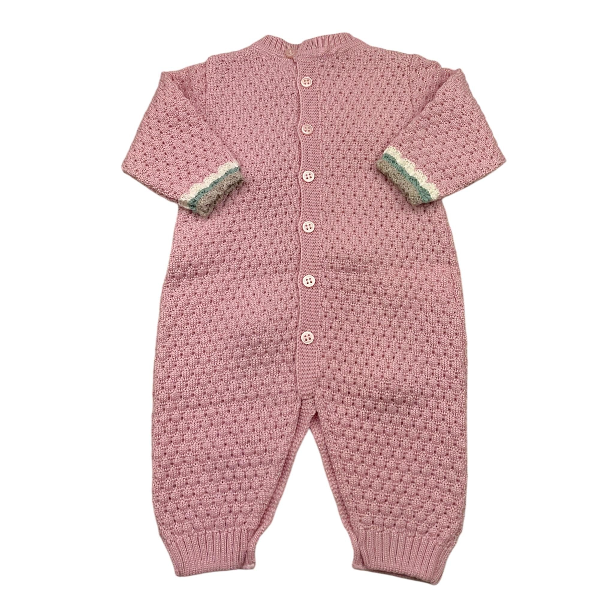 MARLU' tutina tinta unita con applicazini Rosa per Neonata IB1310 ROSA MARLU' 