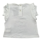 Sarabanda T-Shirt Girocollo Tinta Unita con Stampe per Neonata 04421 BIANCO SARABANDA 