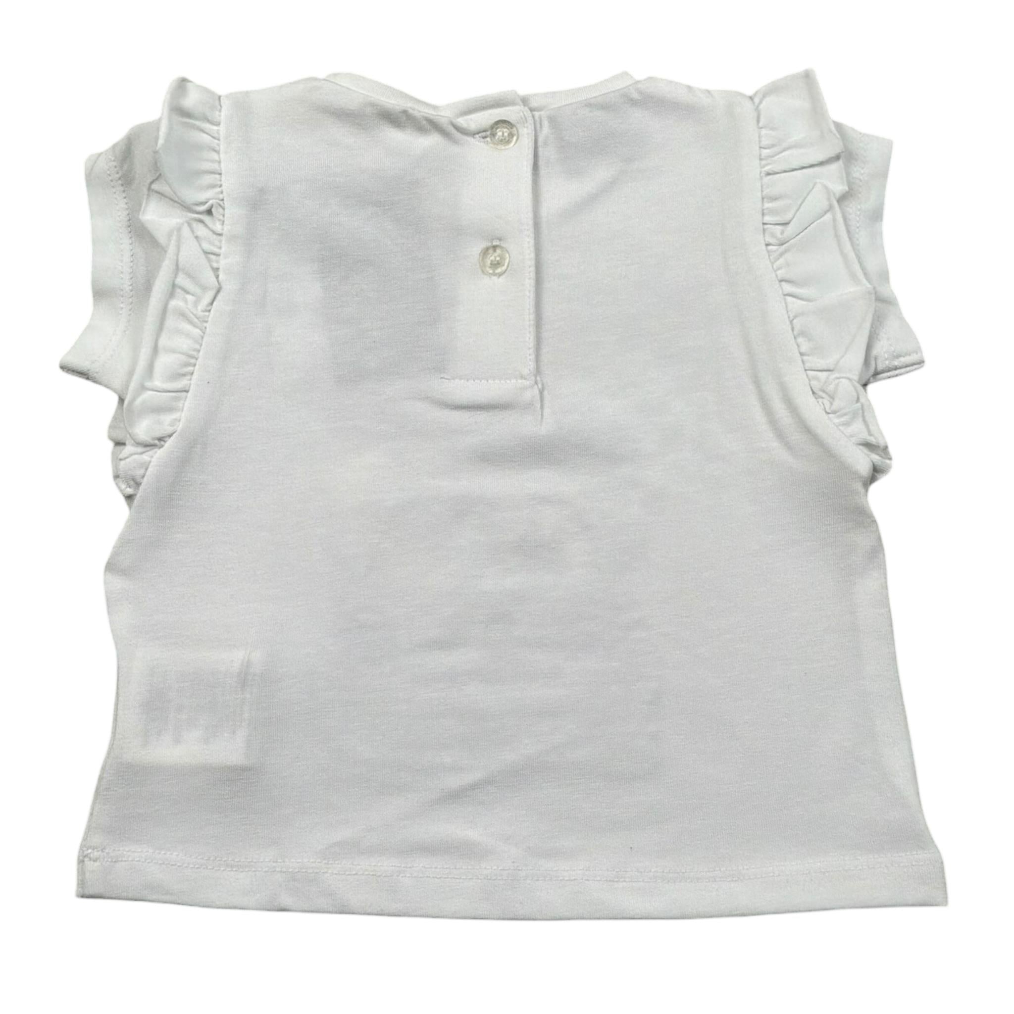 Sarabanda T-Shirt Girocollo Tinta Unita con Stampe per Neonata 04421 BIANCO SARABANDA 