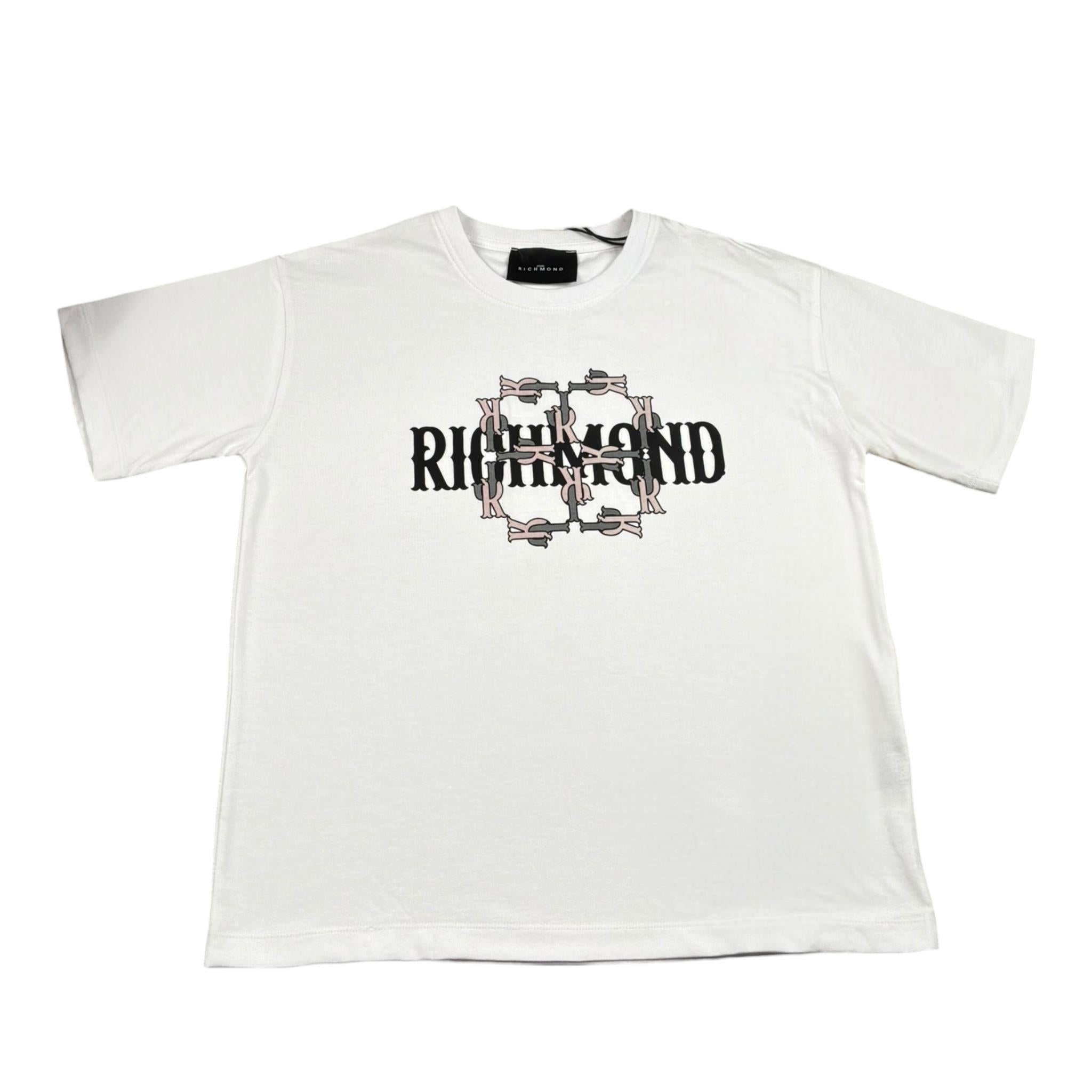John Richmond T-Shirt Girocollo Tinta Unita con Stampa per Bambina RGP26039TS BIANCO JOHN RICHMOND 