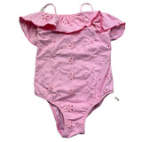 Saint Barth Costume Intero Tinta Unita In Pizzo Sangallo per Bambina BRIELLE ROSA SAINT BARTH 