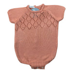 Juliana Pagliaccetto Mezza Manica tinta unita Cn Ricami Pesca per Neonato 25162X PESCA JULIANA 