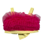 Miss Grant Top Giromanica Tinta Unita con Tulle per Neonata MG1353 GIALLO MISS GRANT 