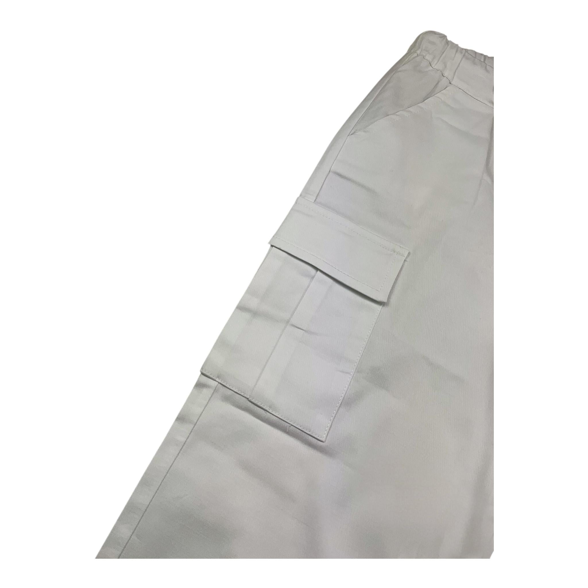 M+E' Pantalone Tinta Unita con Elastico In Vita per Bambino UEM0531N BIANCO M+E' 