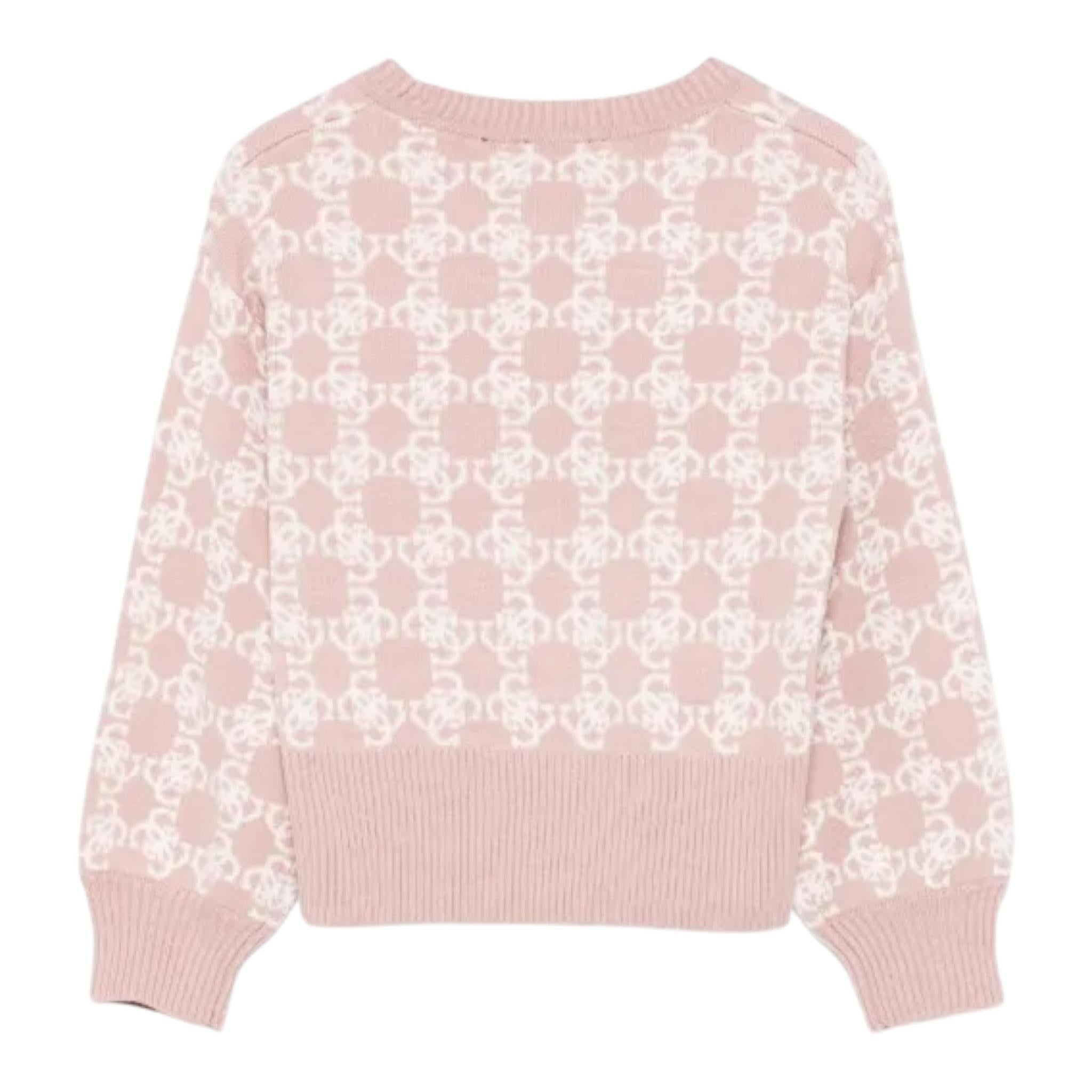 GUESS maglia girocollo tinta unita con stampe in contrasto Rosa per Bambina J4BR04Z3K10 ROSA GUESS 