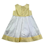 Le Bebe Abito Giromanica Tinta Unita con Fiocco per Neonata LBG0701 BIANCO/GIALLO LE BEBE 