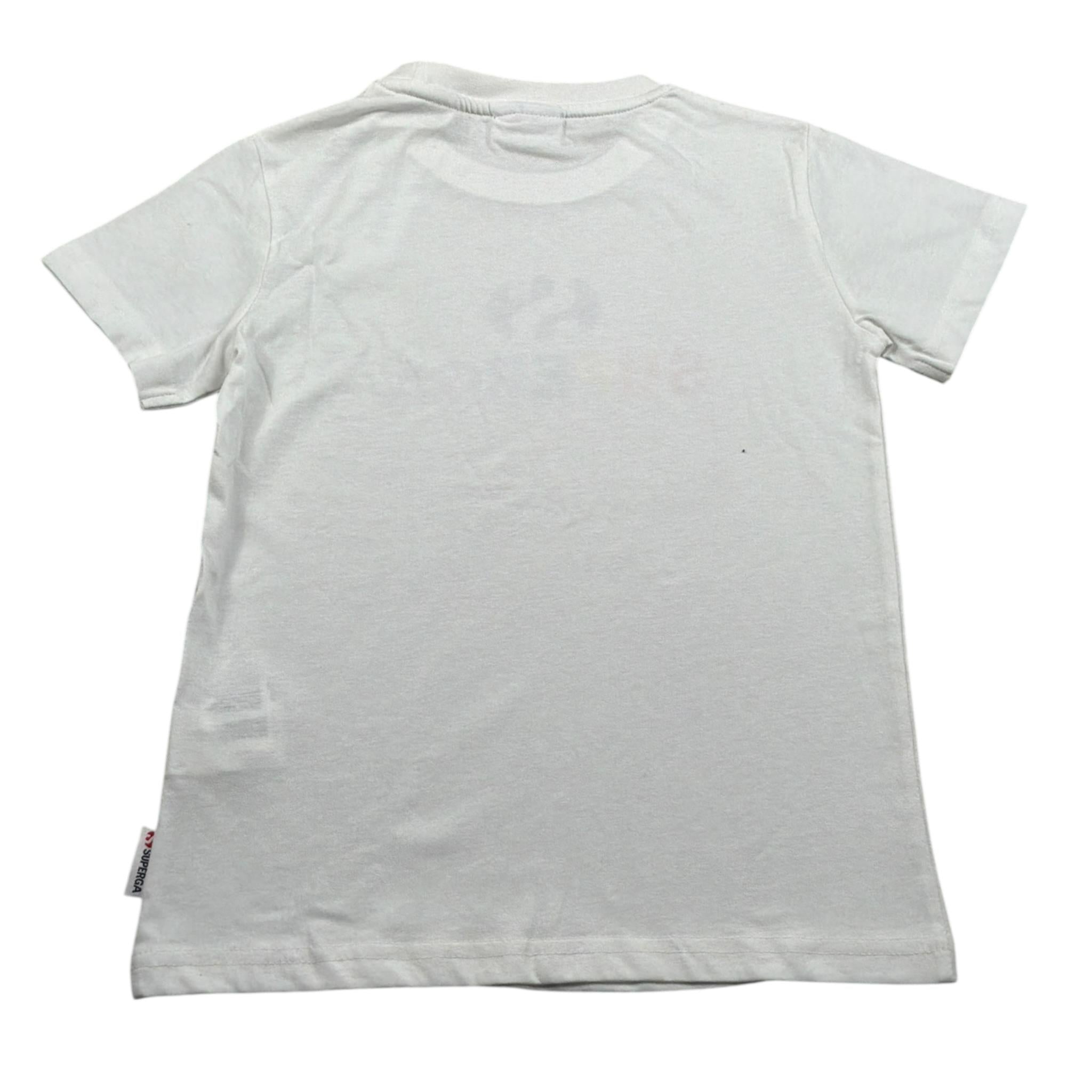 Superga T-Shirt Girocollo tinta unita con Logo Bianco per Bambino SZ212 BIANCO SUPERGA 