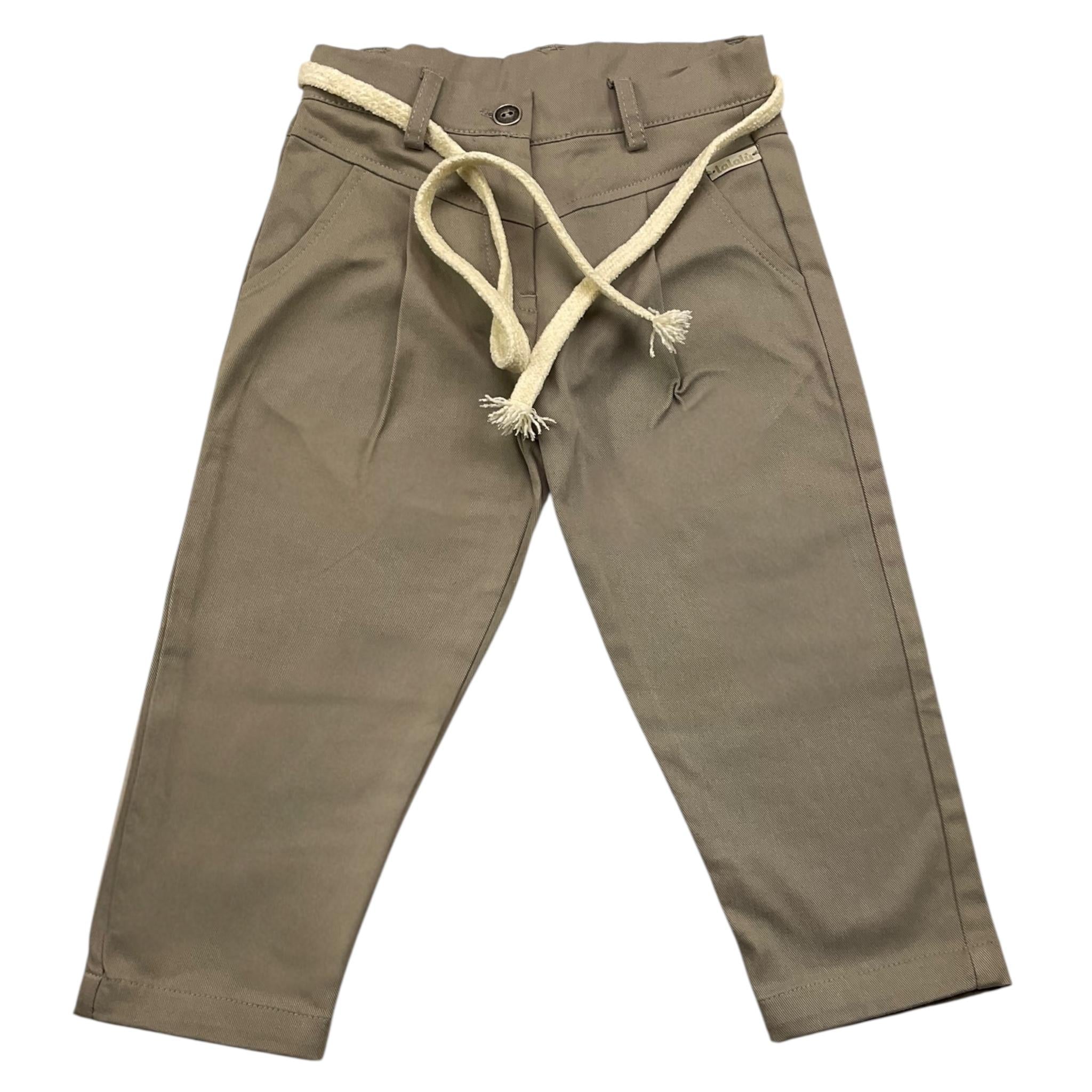 LALALU' pantalone tinta unita con cinturino Fango per Neonata PTL60NB FANGO LALALU' 