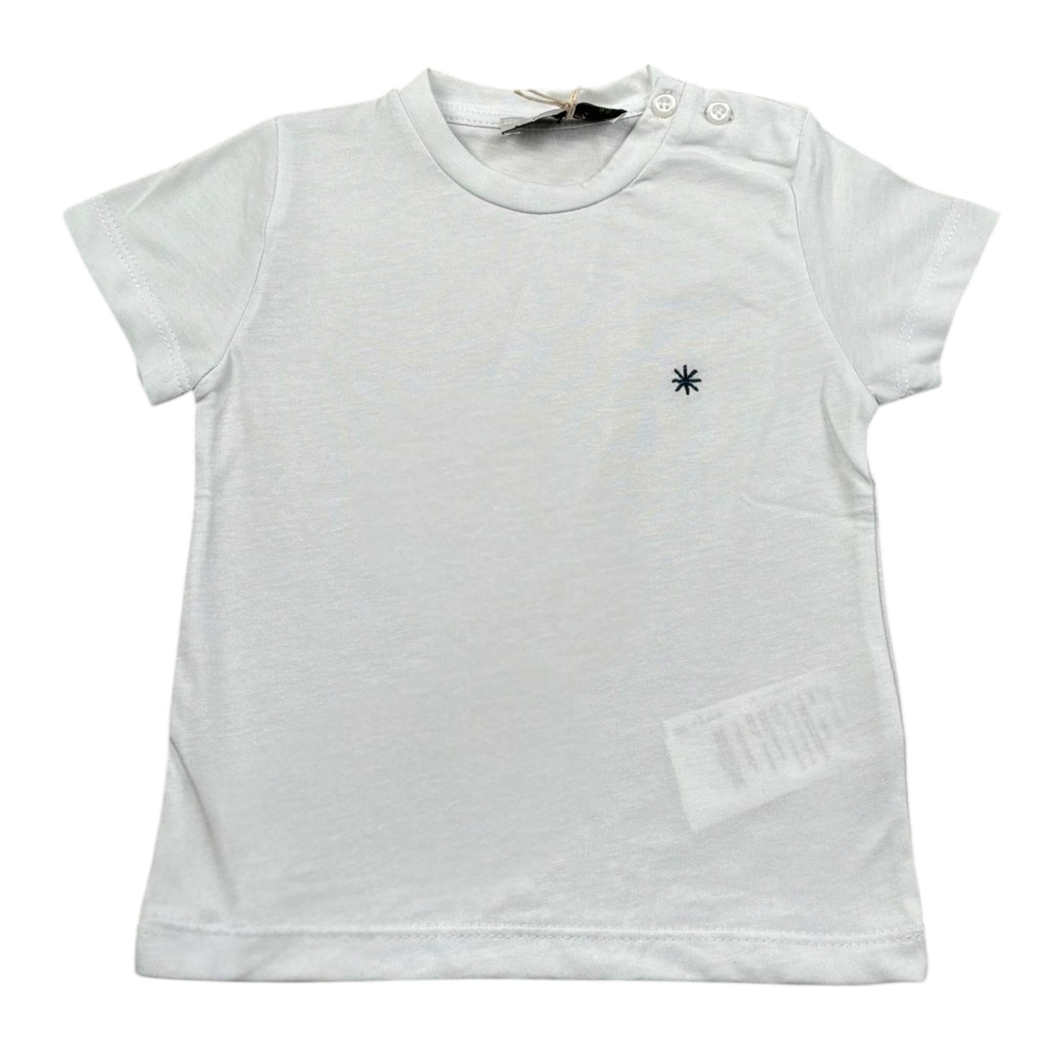 Manuel Ritz T-Shirt Girocollo Tinta Unita con Logo per Neonato MR3120NX BIANCO MANUEL RITZ 