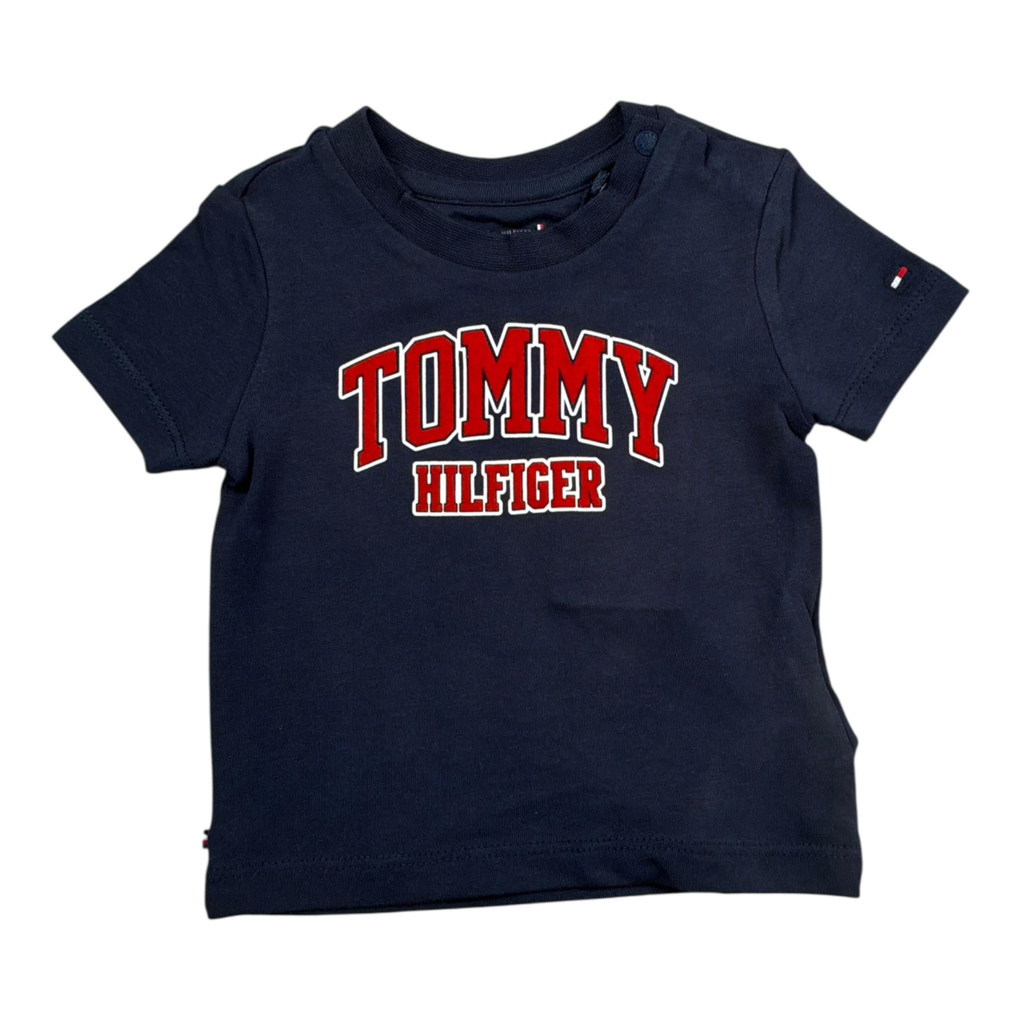 Tommy Hilfiger T-Shirt tinta unita con Stampa Blu per Neonato KN0KN01272 BLU TOMMY HILFIGER 