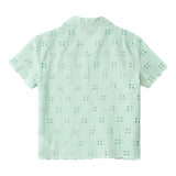 Saint Barth Camicia Mezza Manica Tinta Unita In Pizzo Sangallo per Bambina EVL0001 VERDE ACQUA SAINT BARTH 