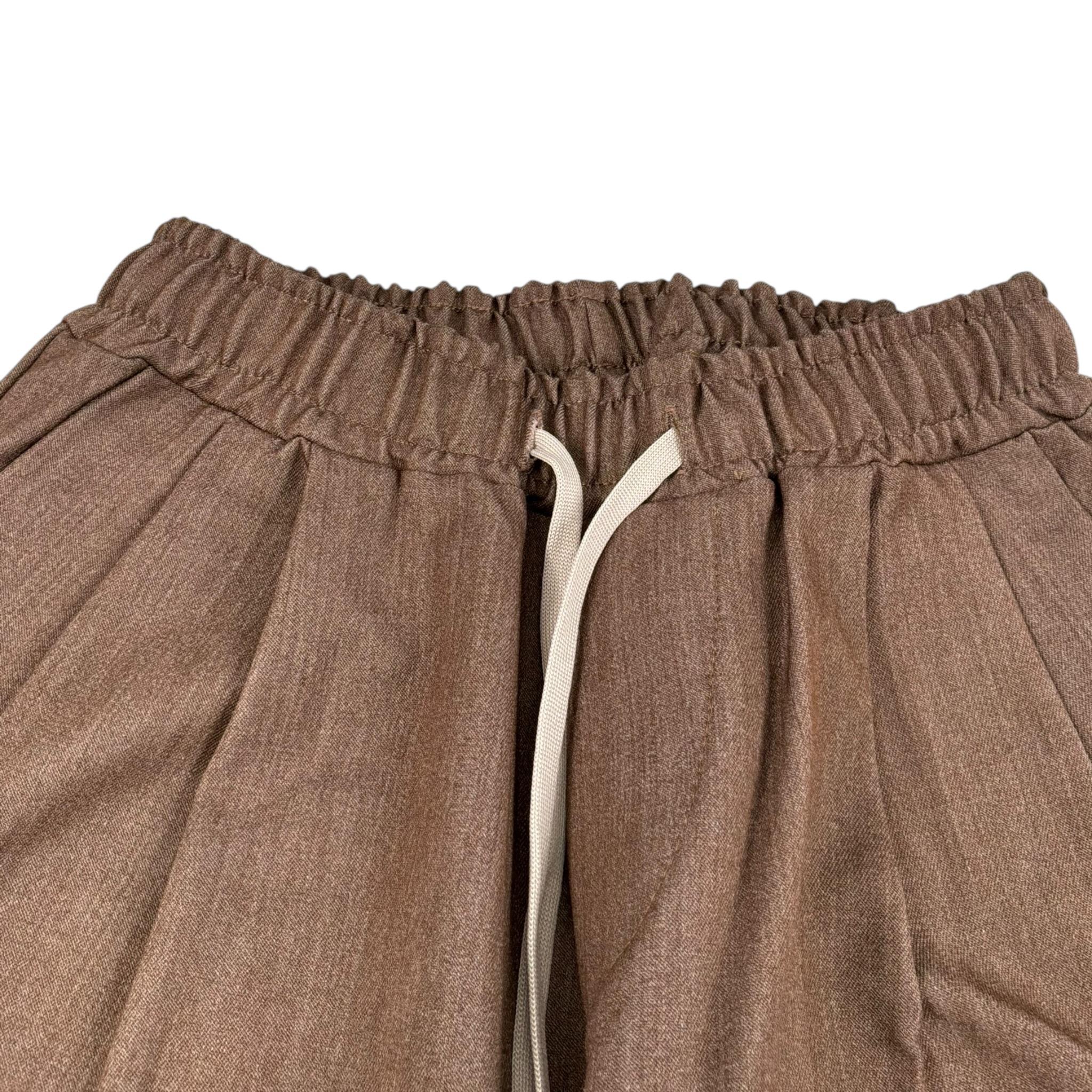 Numbers Pantalone Tinta Unita con Elastico In Vita per Bambino PA103 MARRONE NUMBERS 