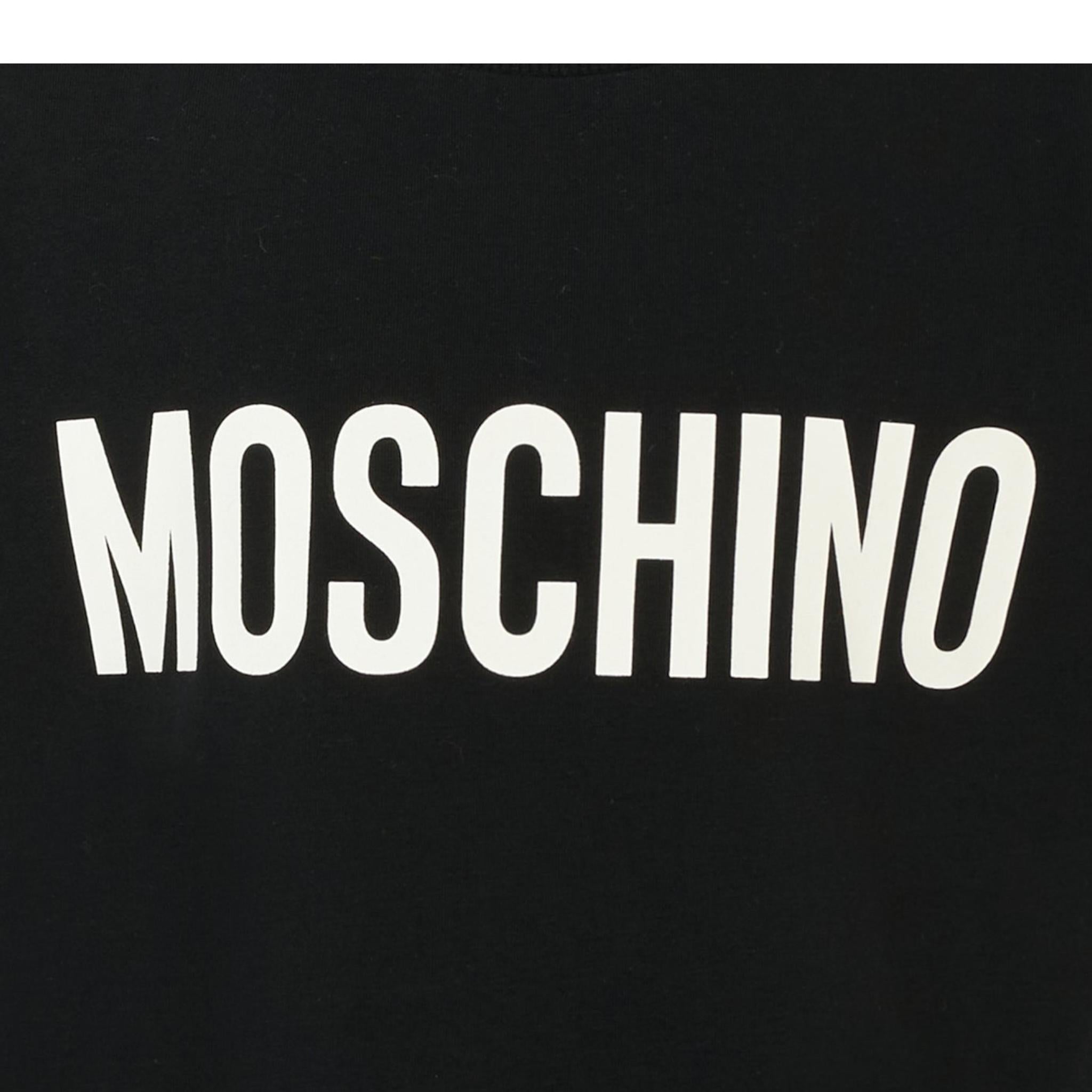 Moschino Abito Tinta Unita con Stampa per Bambina HDV0GN NERO MOSCHINO 