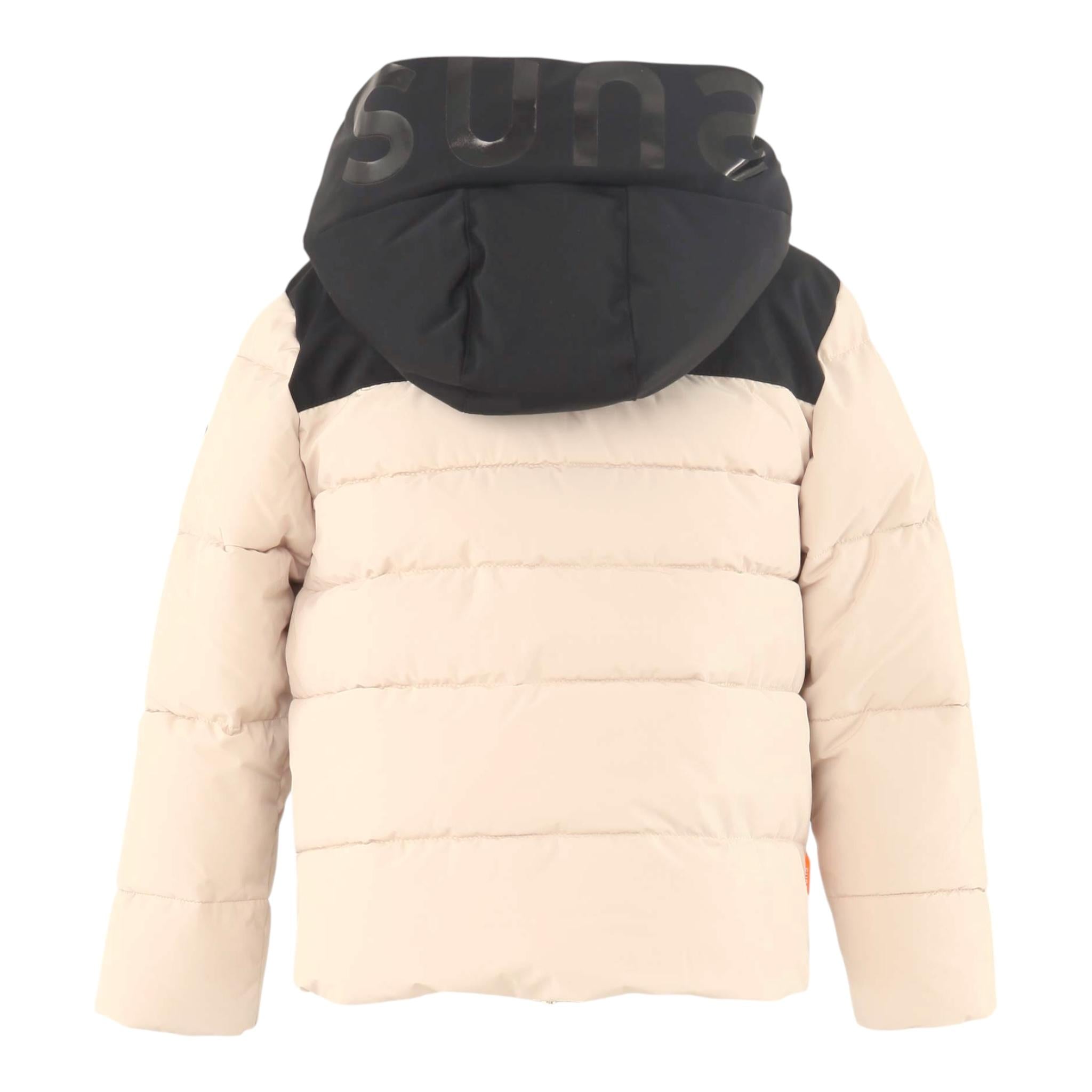 SUNS  giubbino bicolore con zip e cappuccio Nero/beige per Bambino GBS5305U NERO/BEIGE SUNS 