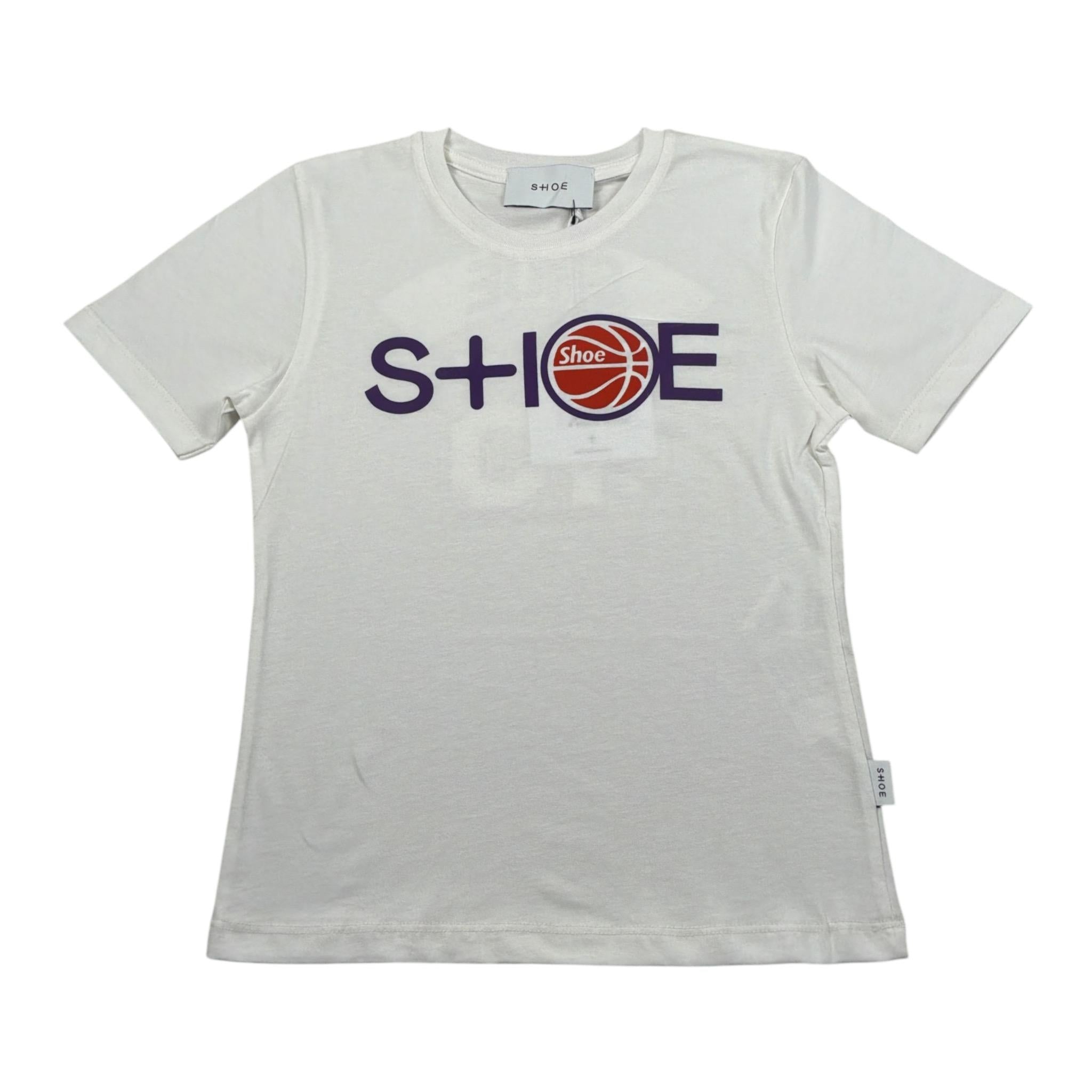 Shoe T-Shirt Girocollo tinta unita con Logo Bianco per Bambino SHSS25B90 BIANCO SHOE 