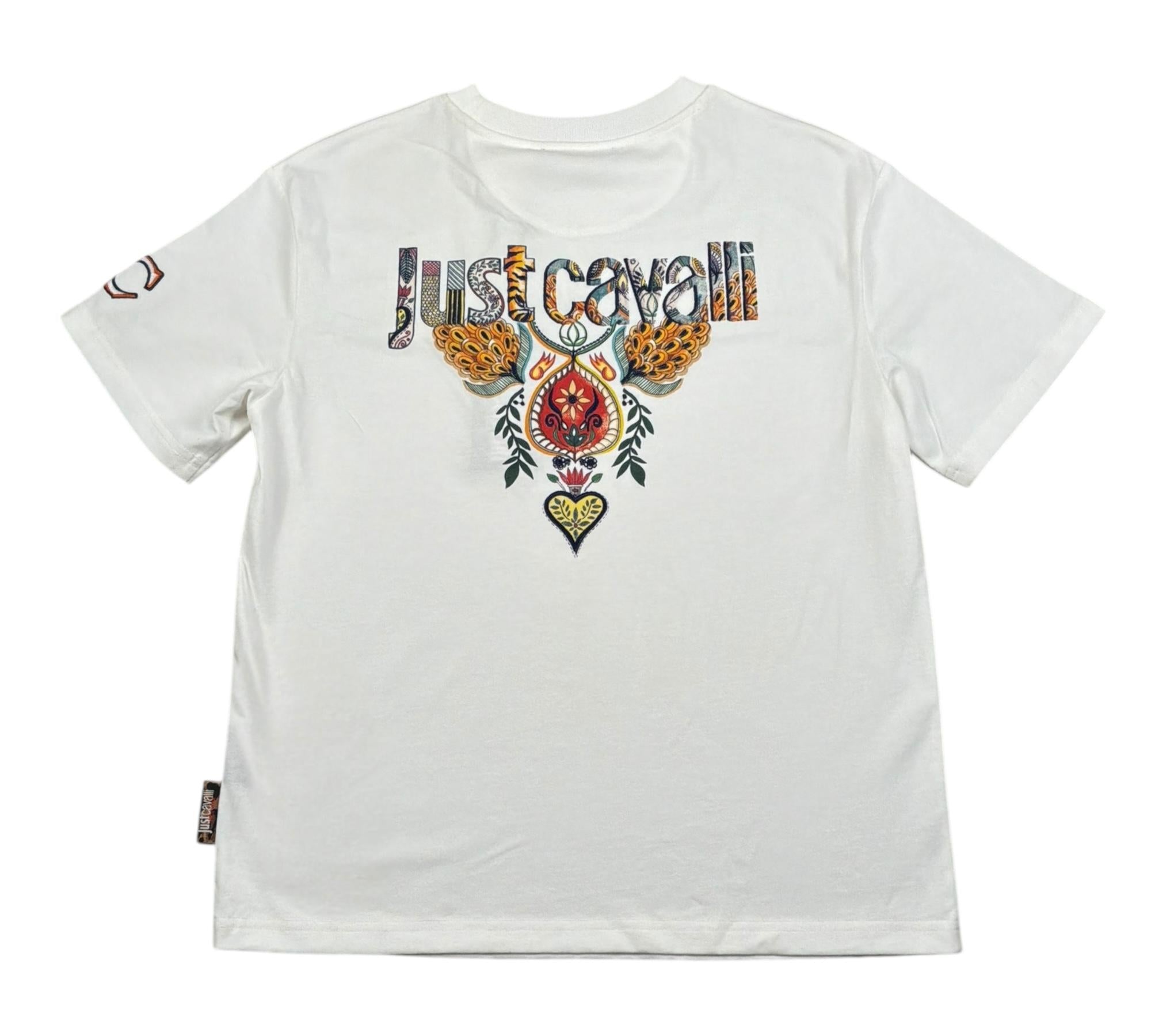 Just Cavalli T-Shirt Tinta Unita con Logo per Bambino JBP26076TS BIANCO JUST CAVALLI 