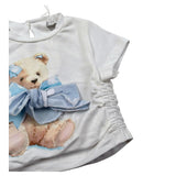 M+E' T-Shirt Girocollo Tinta Unita con Stampa per Neonata UE1858NX PANNA M+E' 