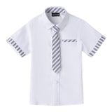 Sarabanda Camicia Tinta Unita con Cravatta per Bambino 0B132 BIANCO SARABANDA 