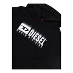 DIESEL felpa chiusa con cappuccio tinta unta con logo Nero per Bambino J02042 NERO DIESEL 