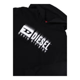 DIESEL felpa chiusa con cappuccio tinta unta con logo Nero per Bambino J02042 NERO DIESEL 