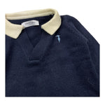 TRUSSARDI maglia tinta unita con colletto Blu per Neonato TIA25089MA BLU TRUSSARDI 