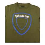 Blauer T-Shirt Girocollo Tinta Unita con Logo per Bambino 25SBLKH02508 VERDE BLAUER 