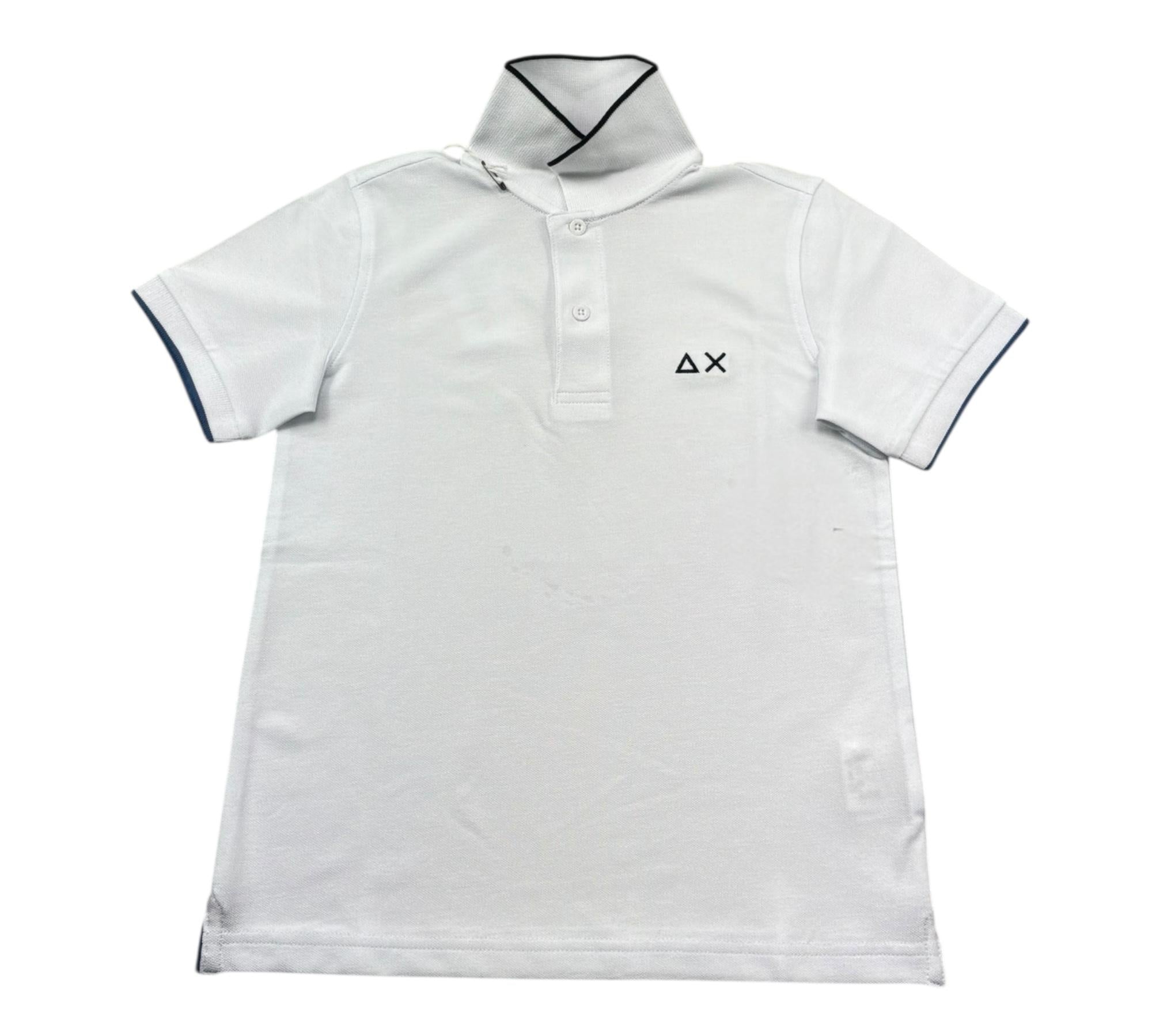 Sun68 Polo Mezza Manica Tinta Unita con Logo per Bambino A34313 BIANCO SUN68 