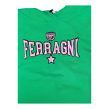 Chiara Ferragni Einfarbiger Crop Hoodie mit grünem Aufdruck für Mädchen