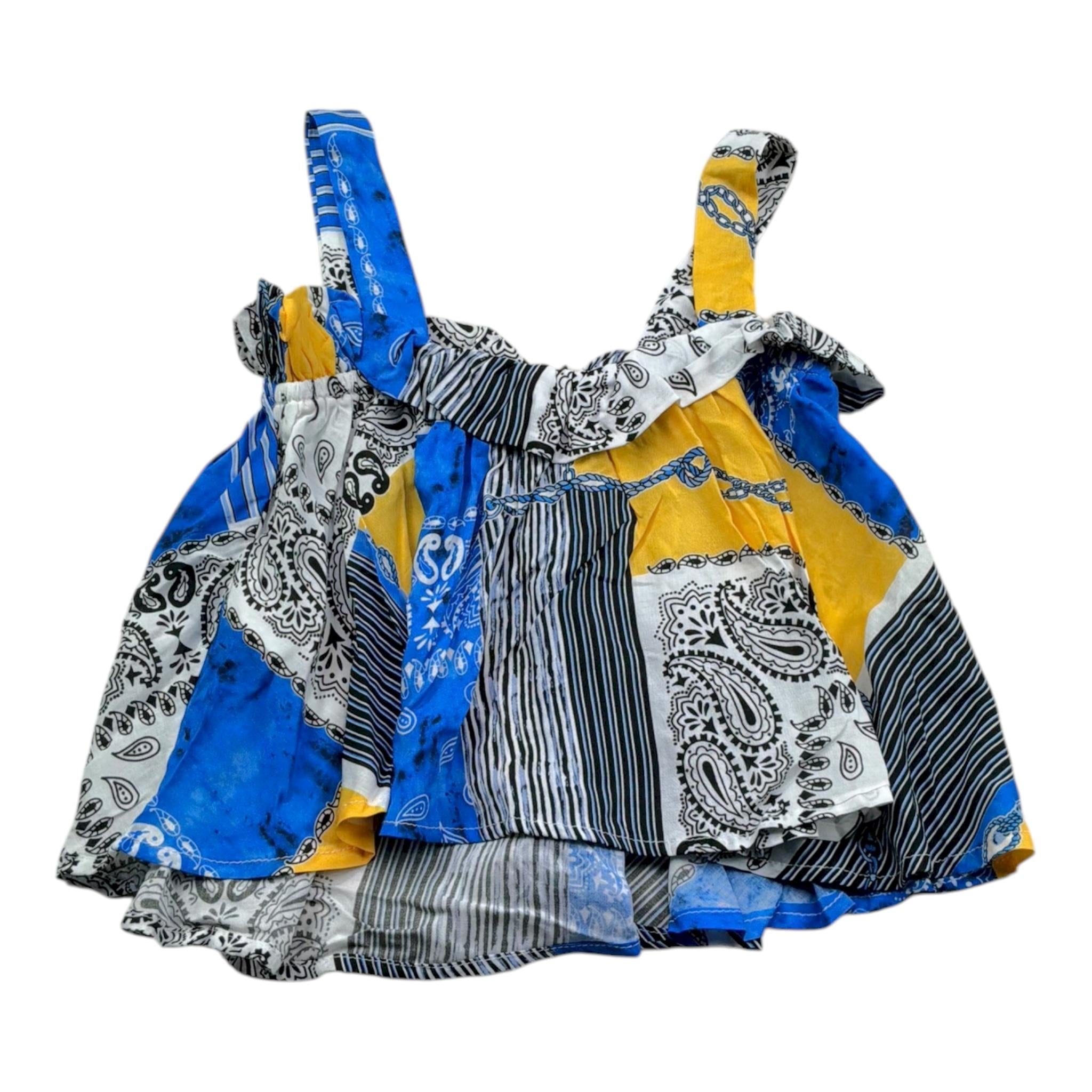 Dixie Top Tinta Unita con Fantasia per Bambina CC45364G39 BIANCO DIXIE 