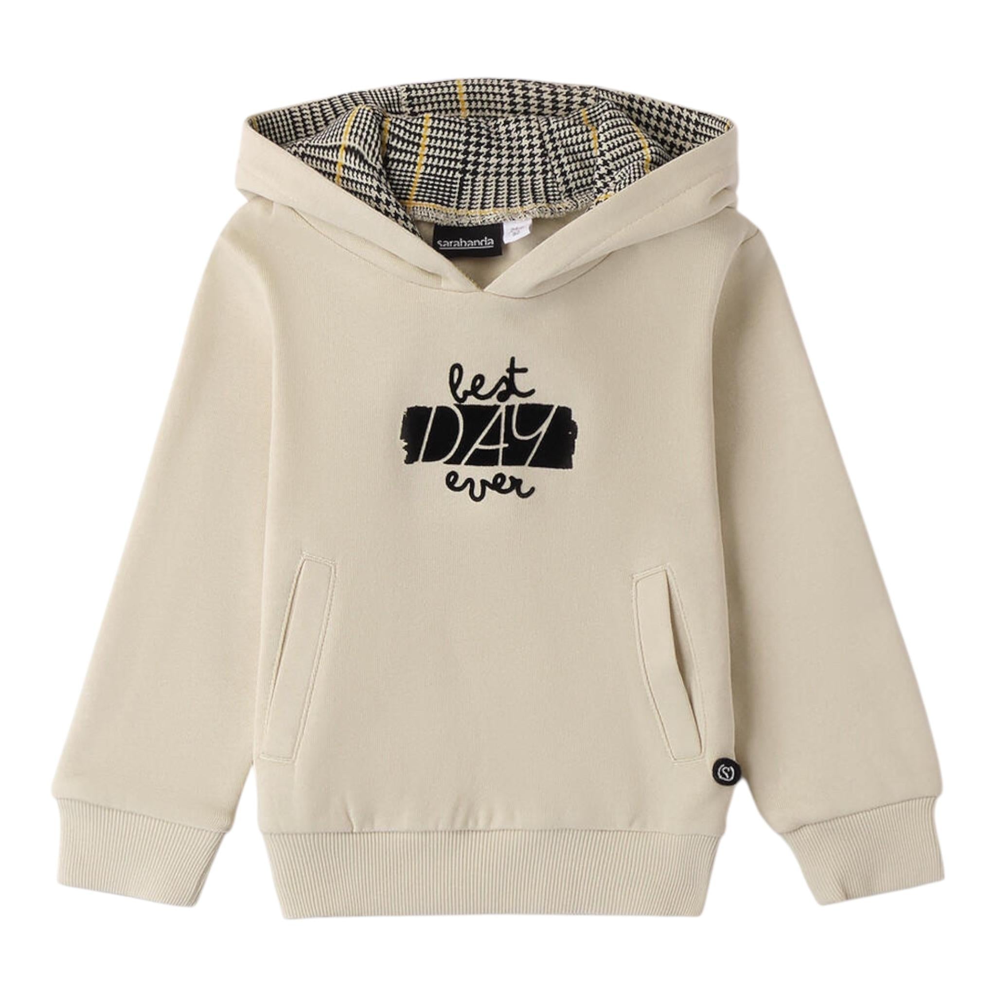 SARABANDA felpa chiusa con cappuccio tinta unita Beige per Neonato 9A934 BEIGE SARABANDA 