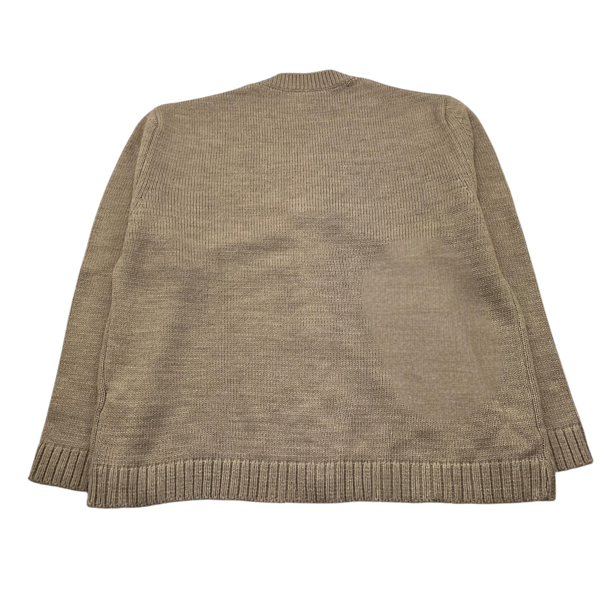 I'M BRIAN cardigan tinta unita con bottoni e stampa Sabbia per Bambino MA3009JX SABBIA I'M BRIAN 