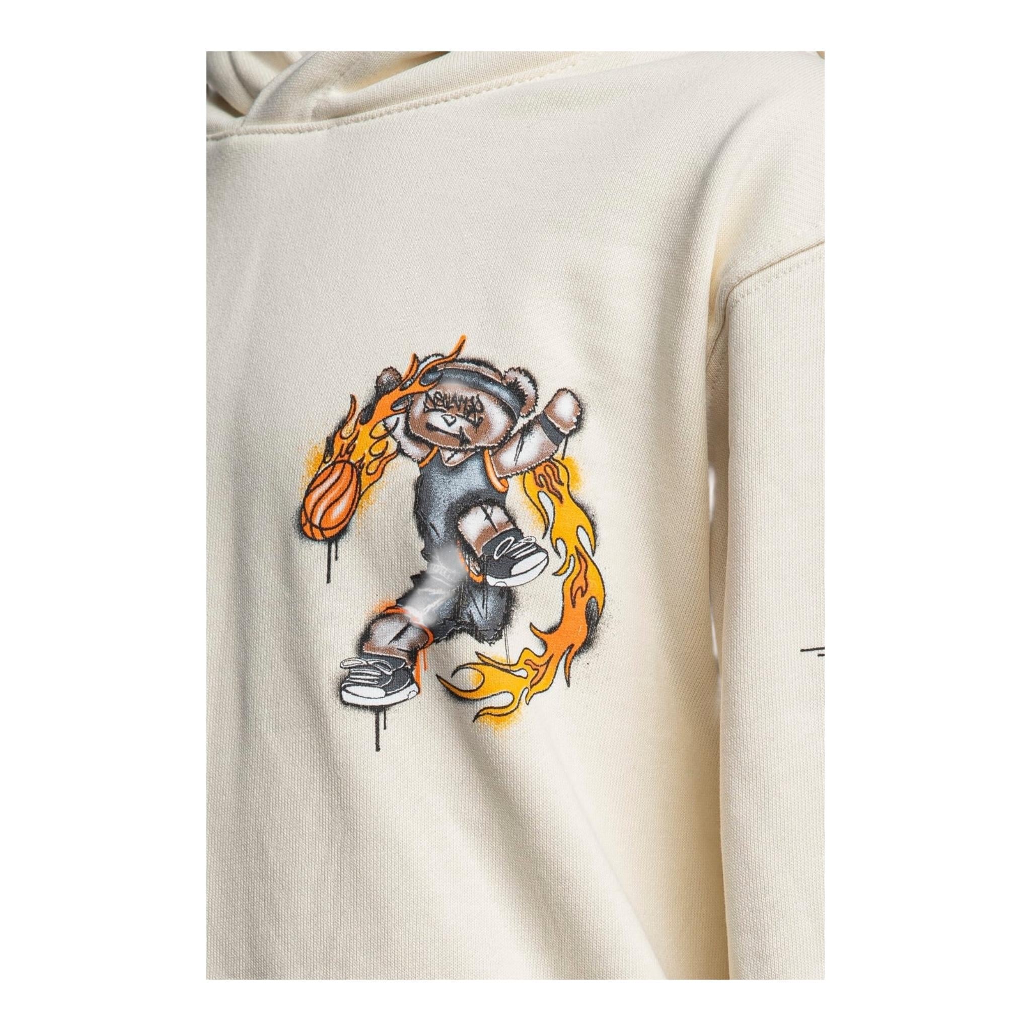 DISCLAIMER felpa chiusa con cappuccio tinta unita con logo Panna per Bambino 24IDK58260 PANNA DISCLAIMER 