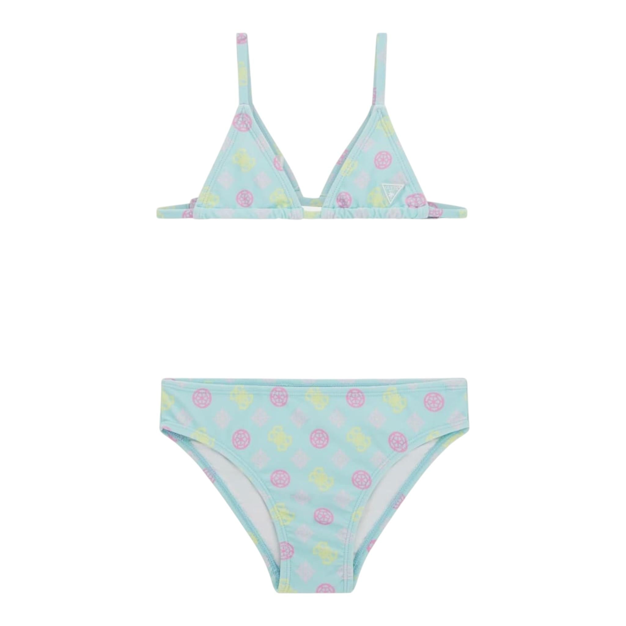 Guess Costume 2 Pezzi Triangolo-Mutandina per Bambina J5GZ46MC052 VERDE ACQUA GUESS 