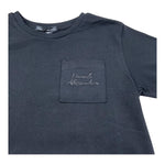 Daniele Alessandrini T-Shirt Girocollo Tinta Unita con Taschino per Bambino 1236M00197 NERO DANIELE ALESSANDRINI 