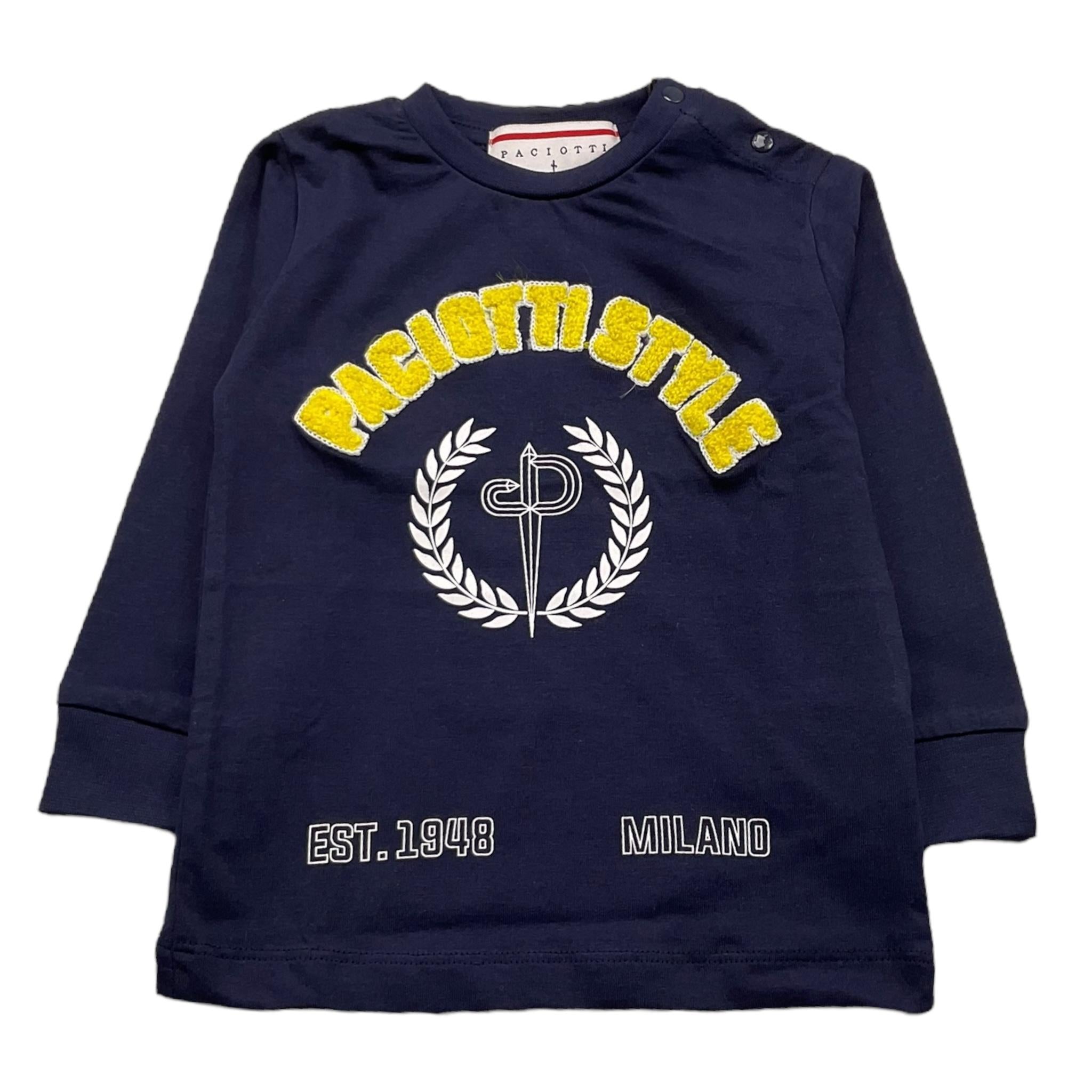 CESARE PACIOTTI shirt girocollo tinta unita con logo Blu per Neonata TSP05307BN BLU CESARE PACIOTTI 