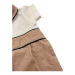 La Sartoria Dei Piccoli Pagliaccetto Bicolore Mezza Manica con Colletto per Neonato LP302 BIANCO/MARRONE LA SARTORIA DEI PICCOLI 