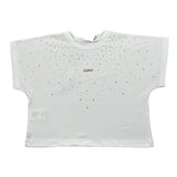 Disclaimer T-Shirt Girocollo Tinta Unita con Stampa E Brillantini per Bambina 25EDK58552 BIANCO DISCLAIMER 