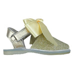 Indice Sandalo Tinta Unita con Brillantini E Fiocco per Neonata 318 GIALLO INDICE 