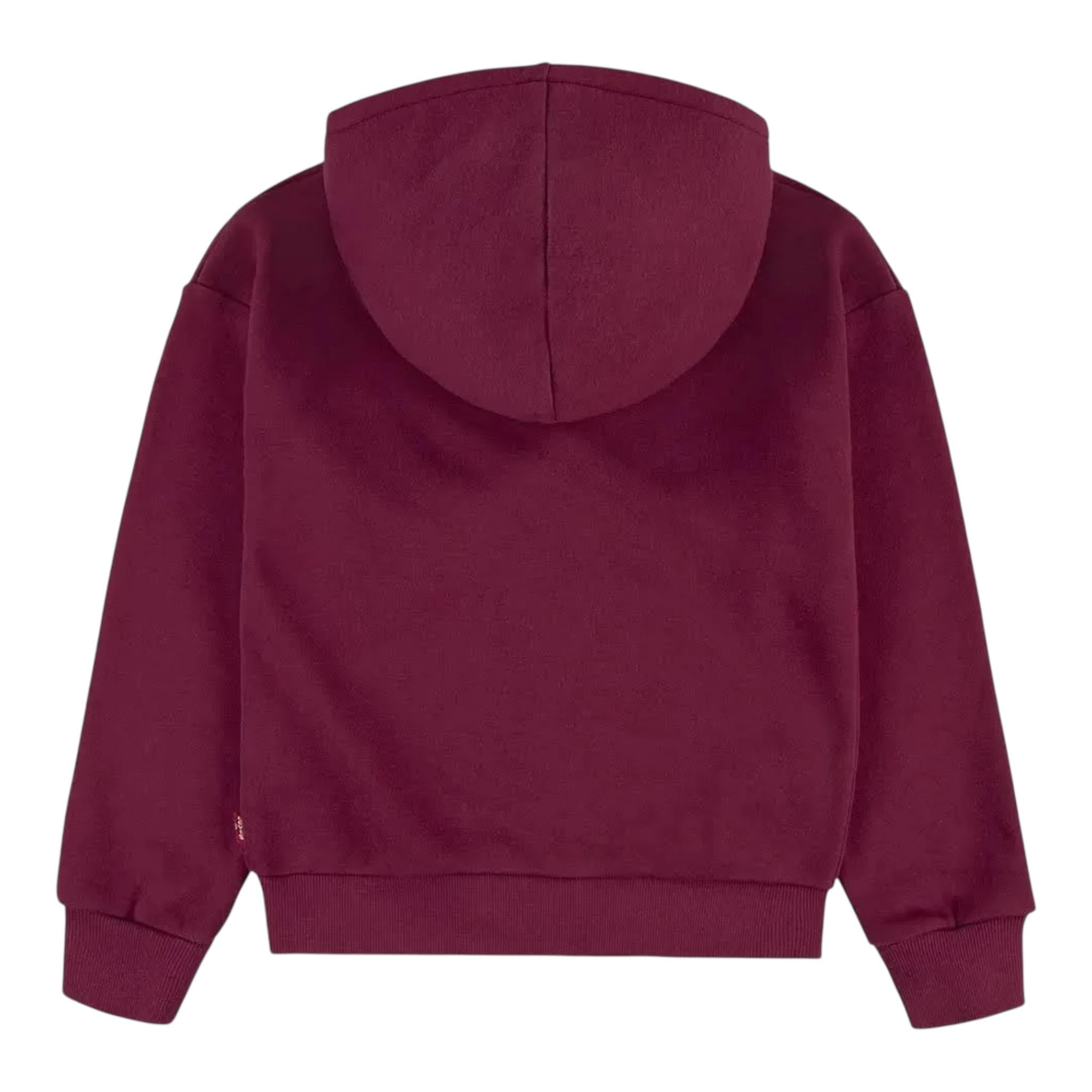 LEVI'S felpa chiusa con cappuccio tinta unita cn logo Bordeaux per Bambina 4EJ170 BRDEAUX LEVI'S 