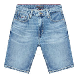 Tommy Hilfiger Bermuda Tinta Unita In Denim per Bambino KB0KB08132 BLU TOMMY HILFIGER 