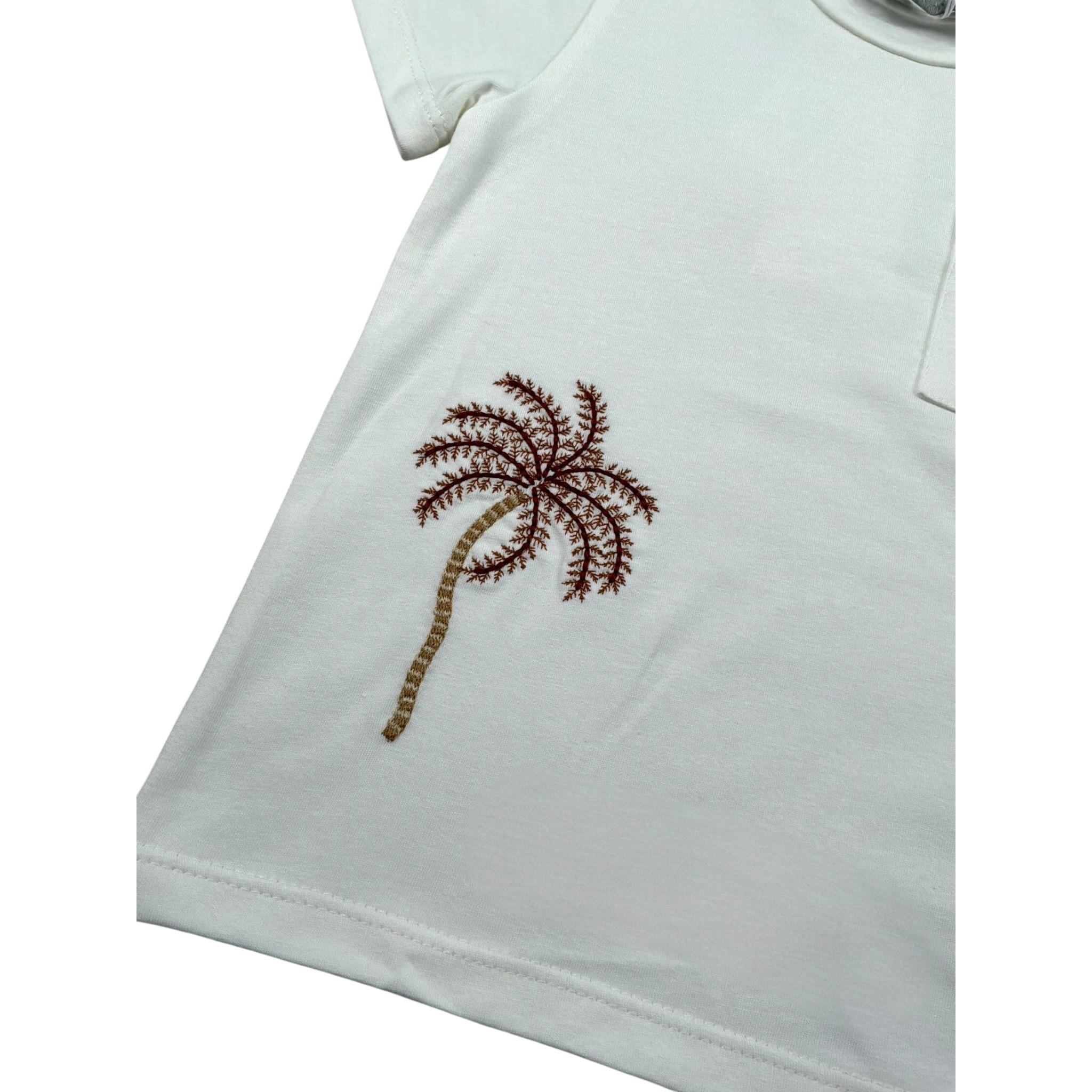 M+E' T-Shirt Girocollo tinta unita Cn Taschino Panna per Bambino UEM0486 PANNA M+E' 