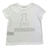PATRIZIA PEPE t-shirt girocollo tinta unita con stampa in contrasto Bianco per Bambina 7M0783 BIANCO PATRIZIA PEPE 