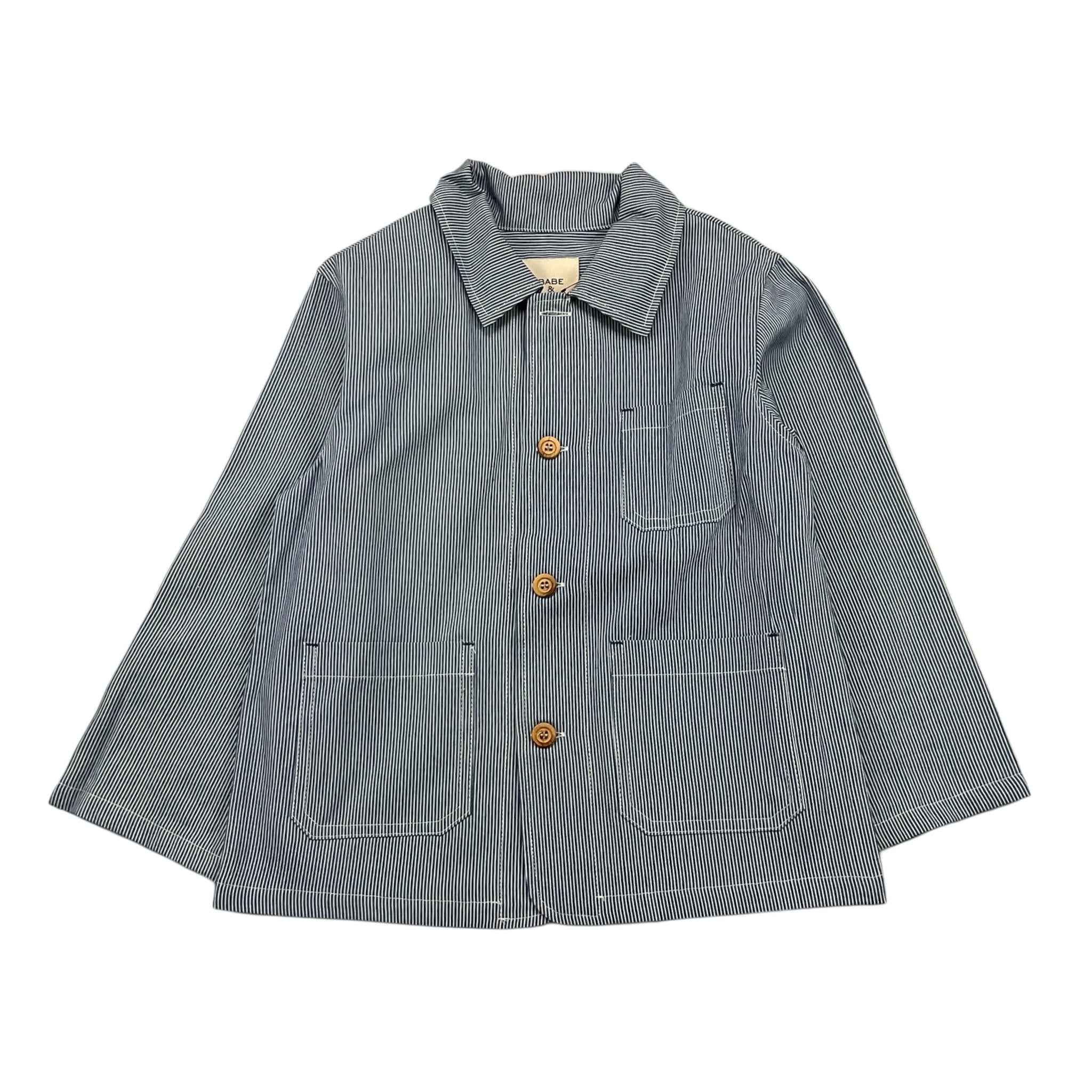 Babe & Tess Camicia Tinta Unita con Fantasia A Righe per Bambino 065180255 BLU BABE & TESS 